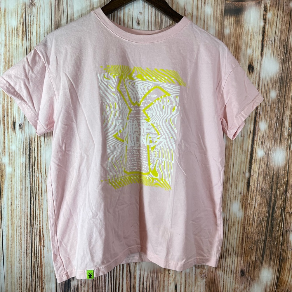 Dutch Bros Women’s Pink Graphic T Shirt Radiate Kindness Coffee Size Medium